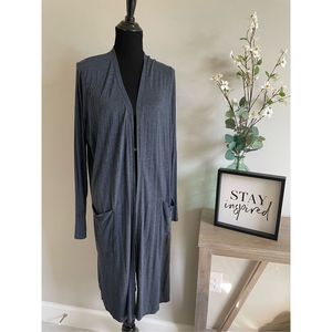 Lisa Rinna Collection Gray Heathered Open Duster